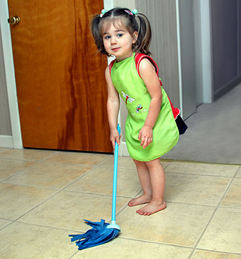 Child mopping